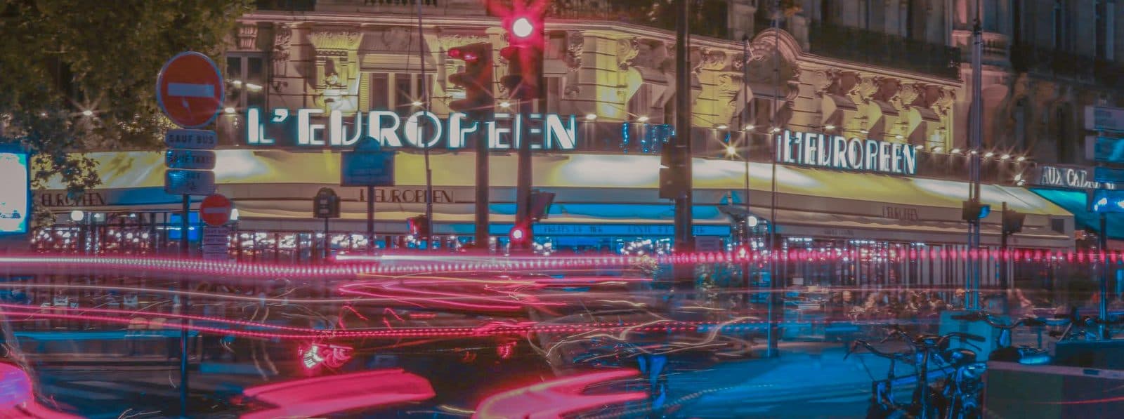 Milan city night photography, urban streetscape