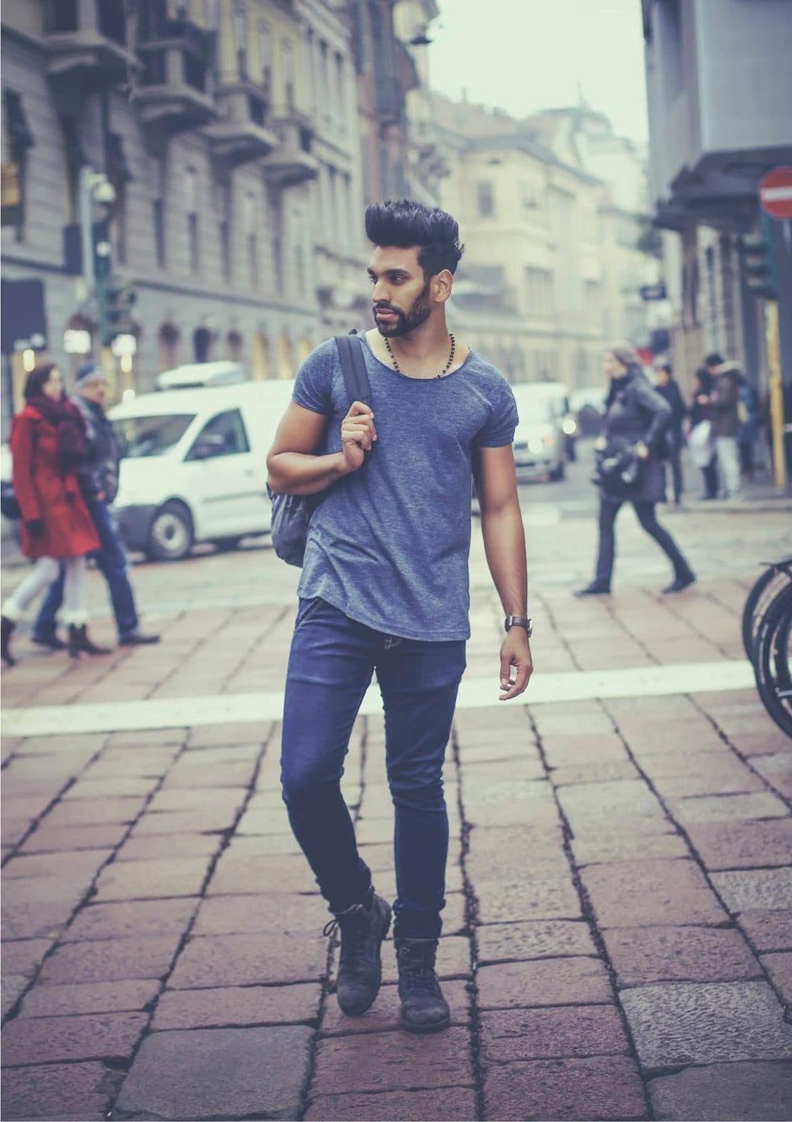 Portrait in a Milan street at street level